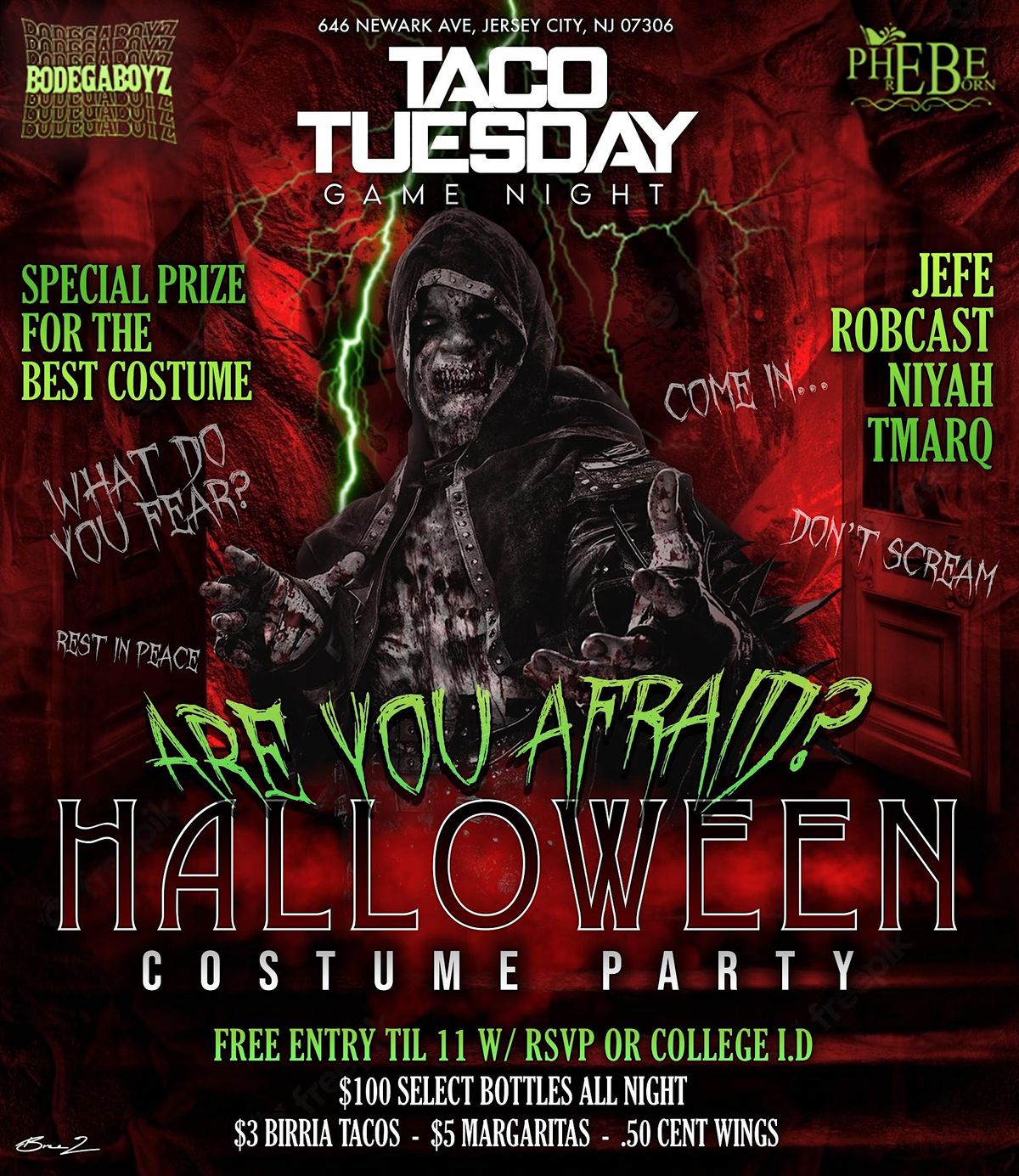 TACO TUESDAY GAME NIGHT HALLOWEEN EDITION, Phebe Reborn NightClub, Jersey  City, December 20 to December 21 | AllEvents.in