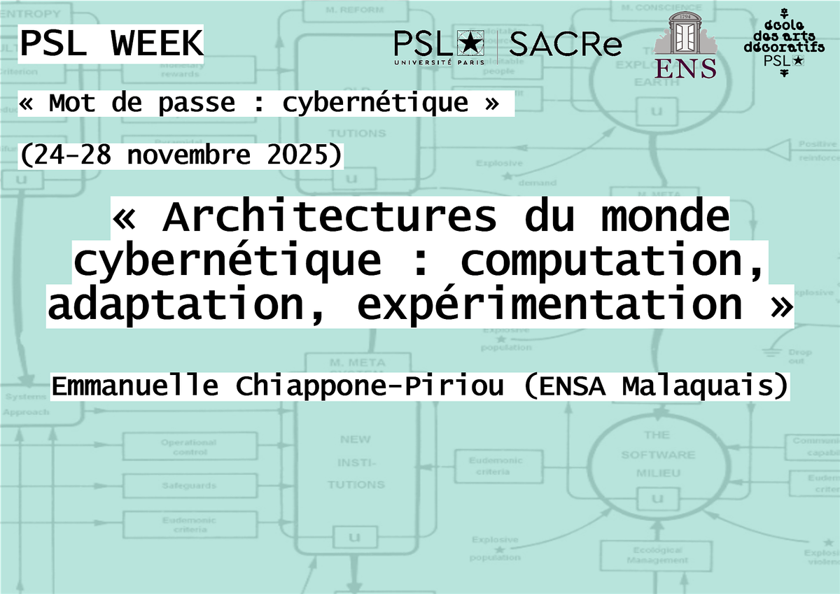 Architectures du monde cybernétique, 27 November | Event in Paris | AllEvents