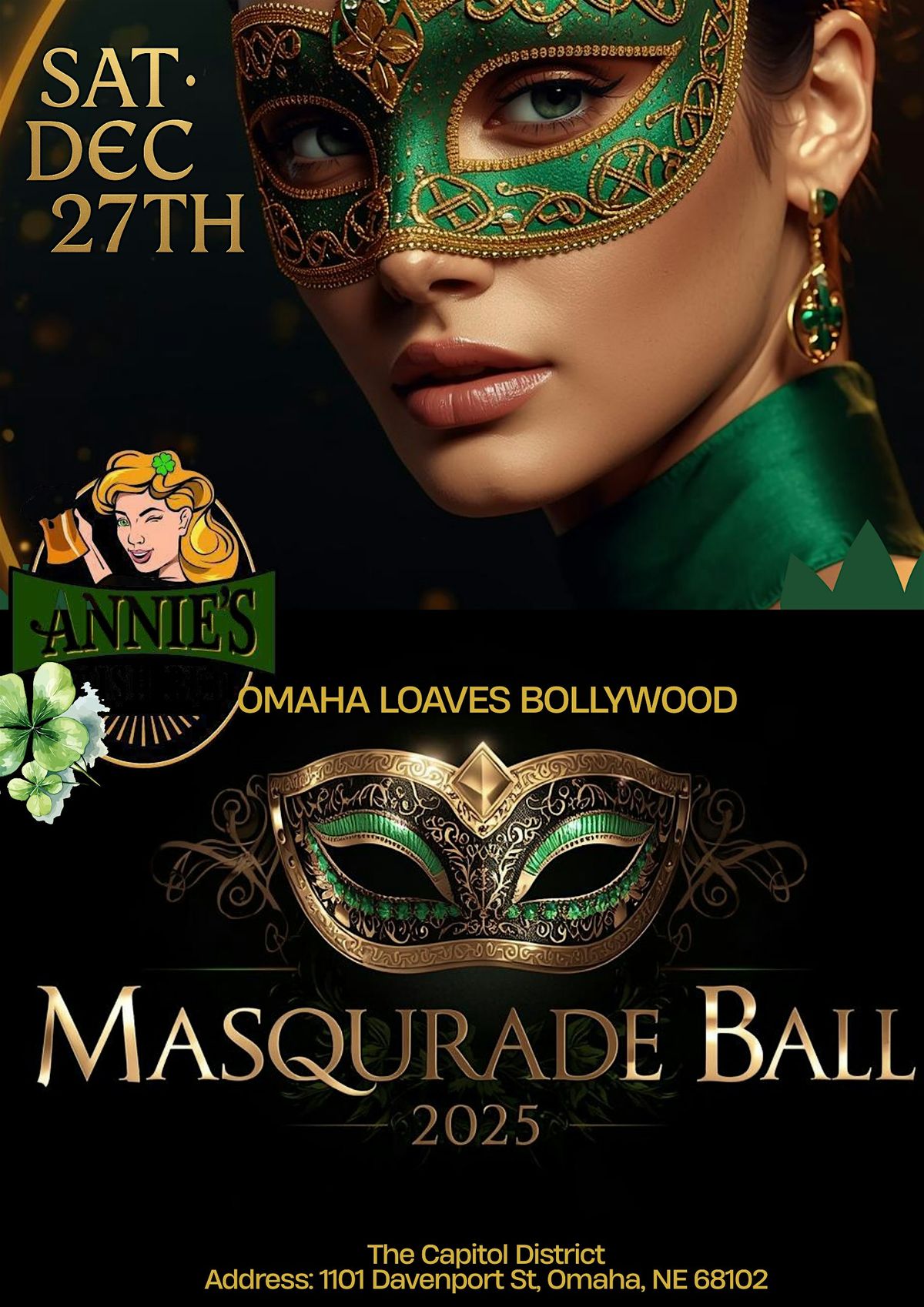 The 4th Annual Masquerade Ball — Omaha’s Pre-NYE Movie Moment, 27 December | Event in Omaha | AllEvents