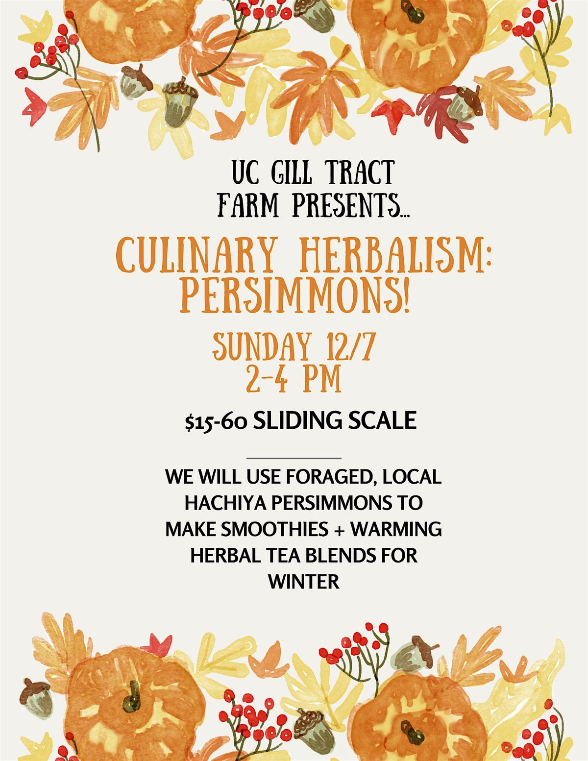 Culinary Herbalism: Persimmons!, 7 December | Event in Albany | AllEvents