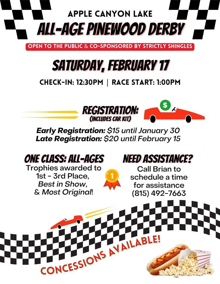 Allage Pinewood Derby, Apple Canyon Lake Property Owners Association, Warren, February 17 2024