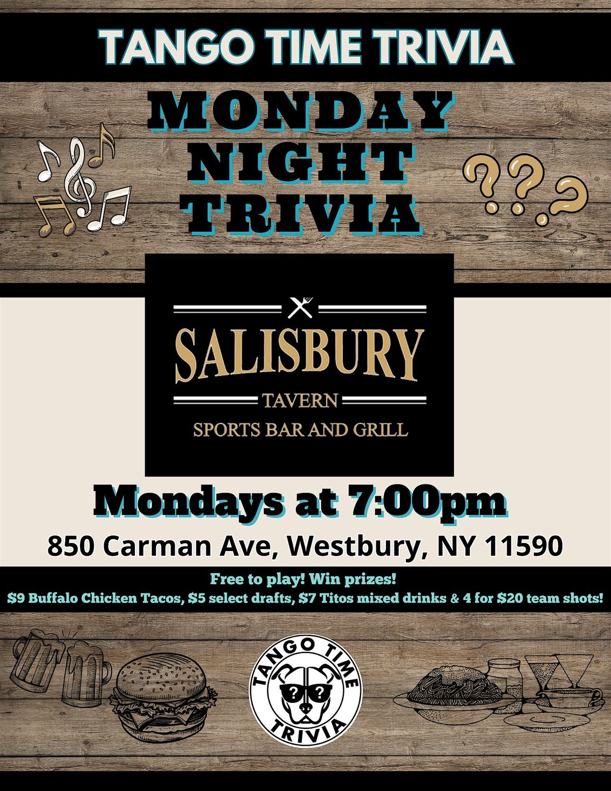 FREE Monday Trivia Show! At Salisbury Tavern! | Event in Westbury | AllEvents