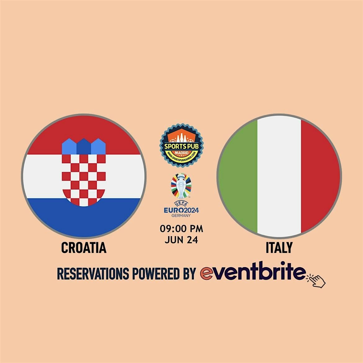 Croatia v Italy | EURO 2024 - Sports Pub Madrid | La Latina, Sports Pub