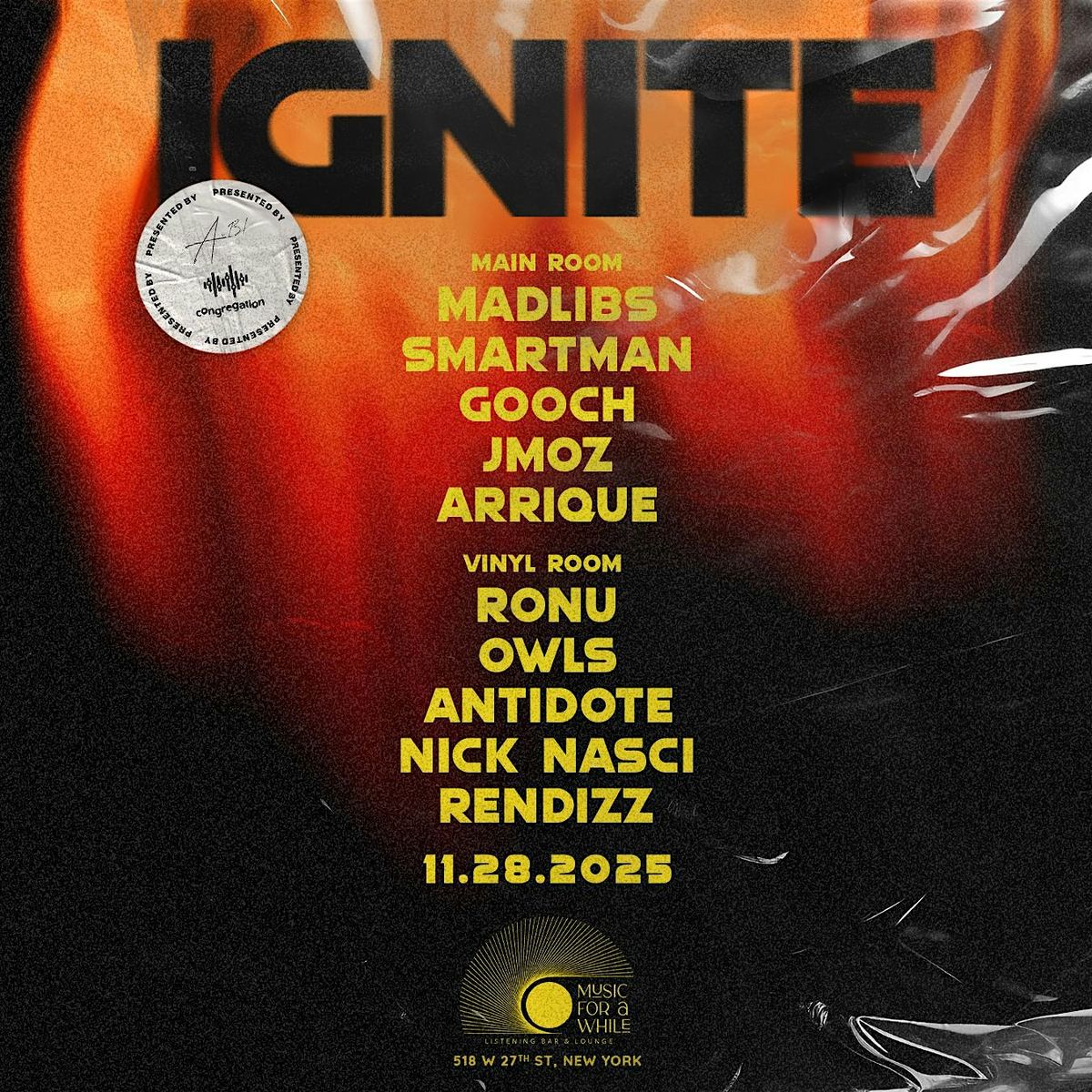 Ignite at music for a while, 28 November | Event in New York | AllEvents