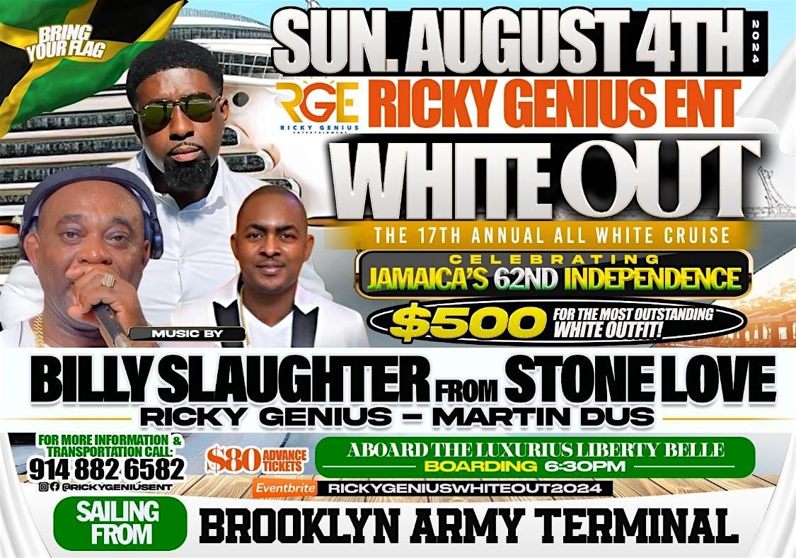 RICKY GENIUS WHITE OUT 2024 ALL WHITE JAMAICAN INDEPENDENCE CRUISE ...