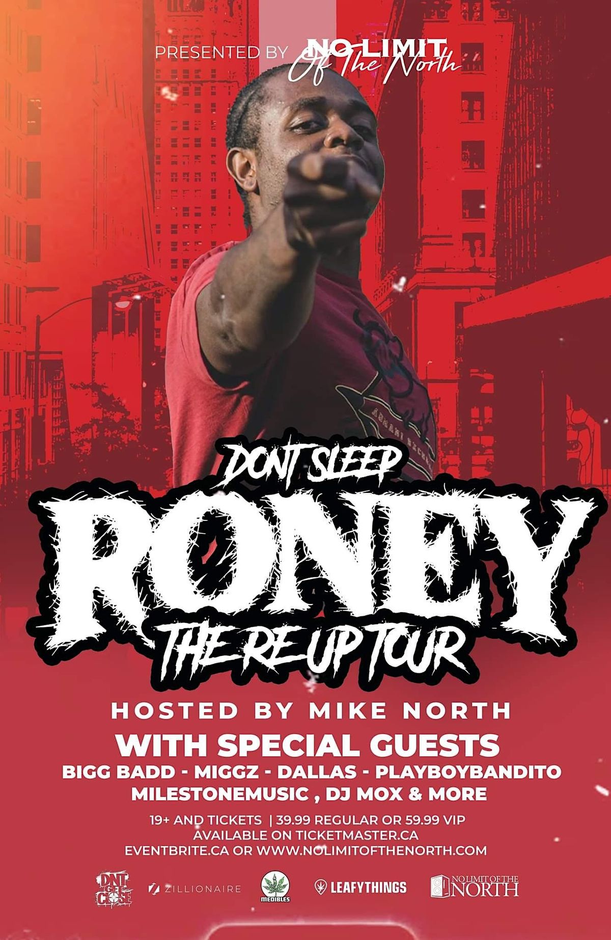 Dont Sleep The Reup Tour Roney & Guests 19+ VANCOUVER BC, Levels