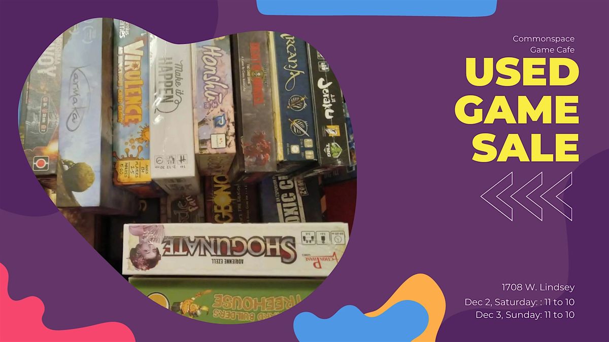 Used Board Game Sale and Swap, Commonspace Game Cafe, Norman, December