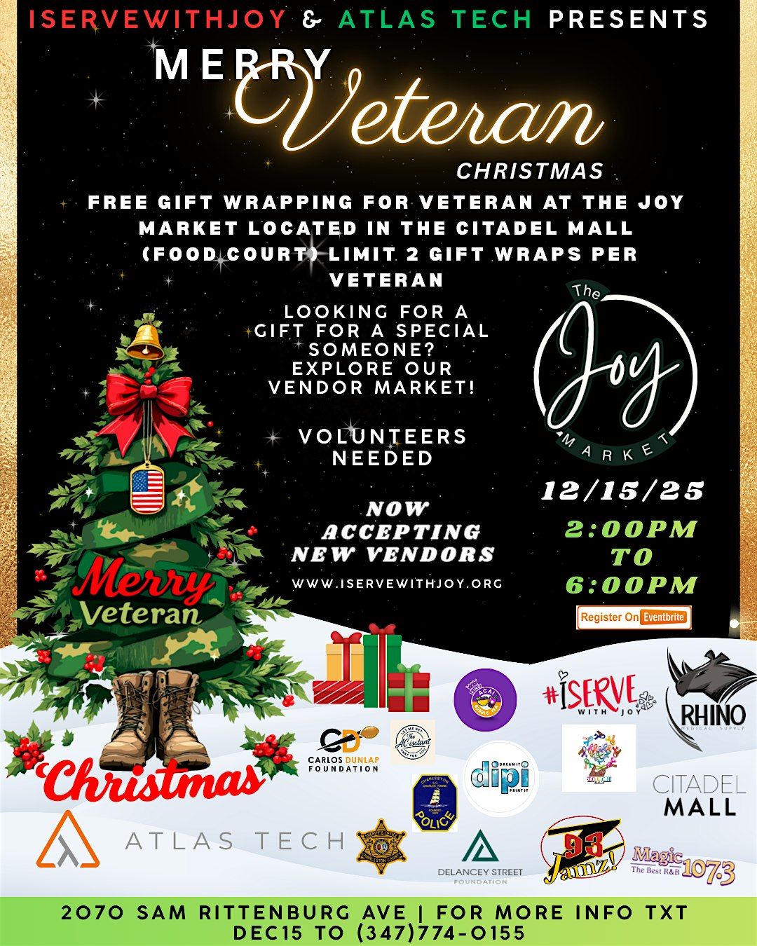 A merry veteran Christmas, 15 December | Event in Charleston | AllEvents
