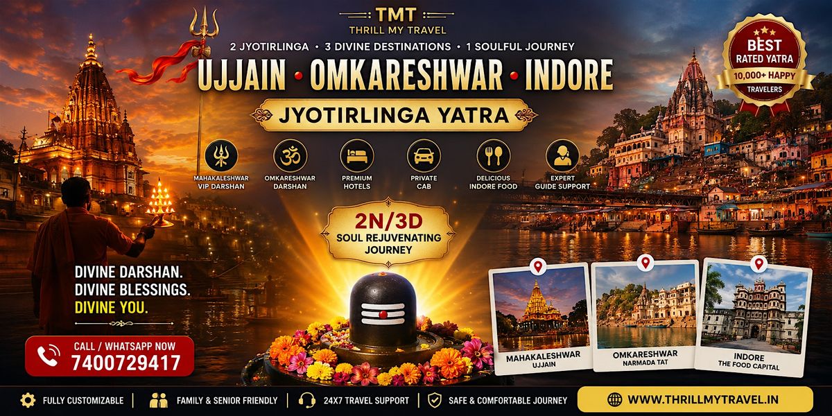 Ujjain Tour Package From Indore |Mahakal VIP Darshan, Omkareshwar, Cab