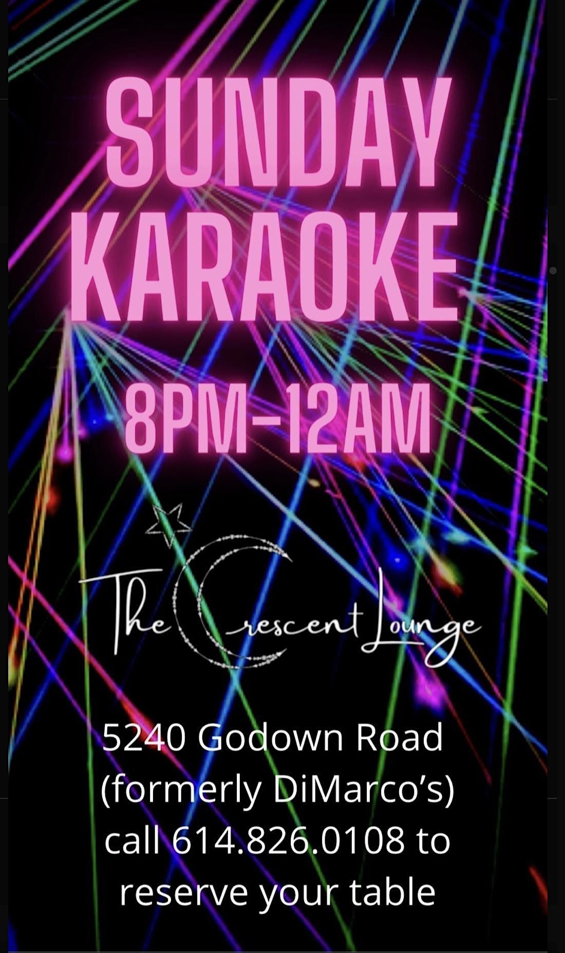 Sunday Karaoke, The Crescent Lounge, Columbus, August 28 to January 2