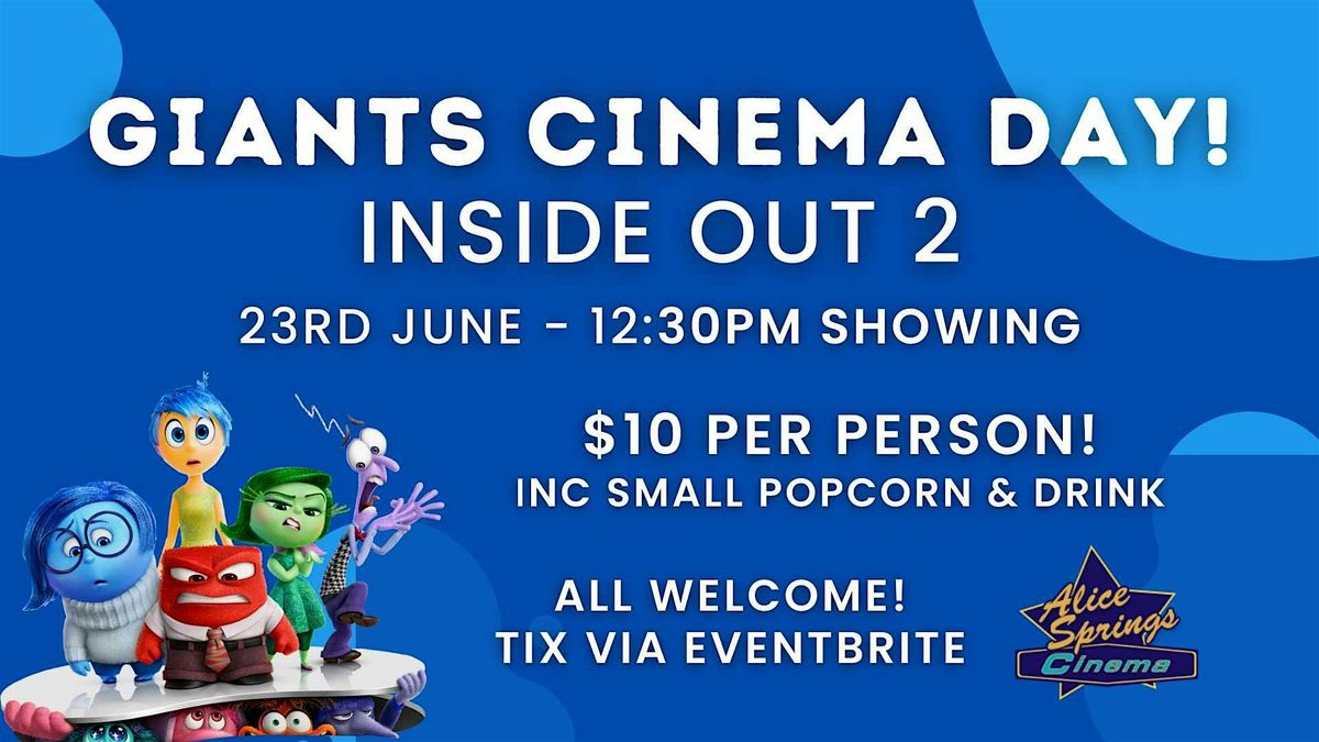 Giants Cinema Day Inside out 2, Alice Springs Cinema, 23 June 2024