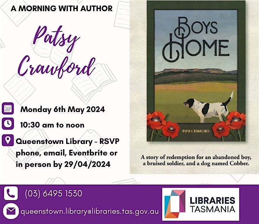 A Morning with Author Patsy Crawford, Queenstown Library, 6 May 2024 ...