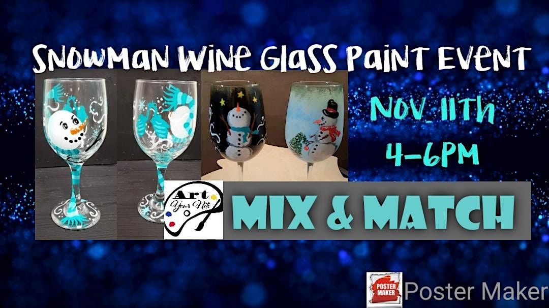 Wine Glass Mix & Match Snowmen 11/2, Koselig The Cozy Shop, Minot