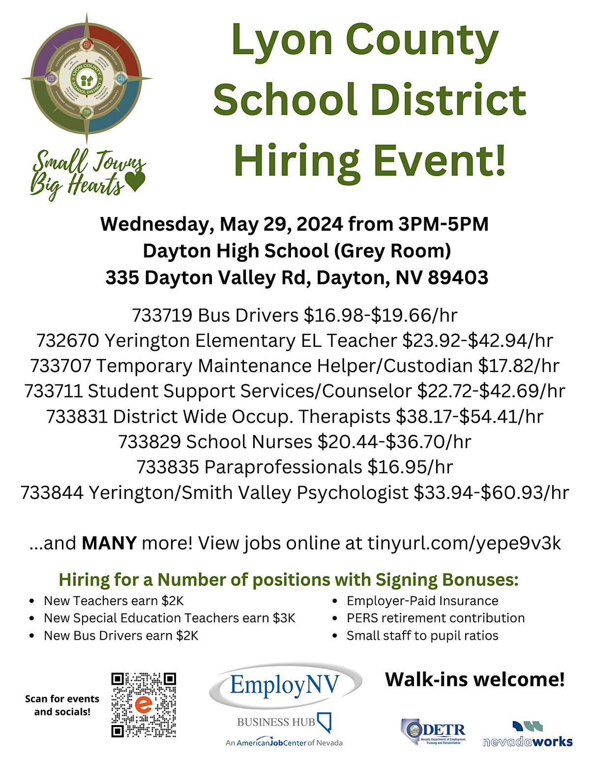 DAYTON, NV Lyon County School District Hiring Event, Dayton High