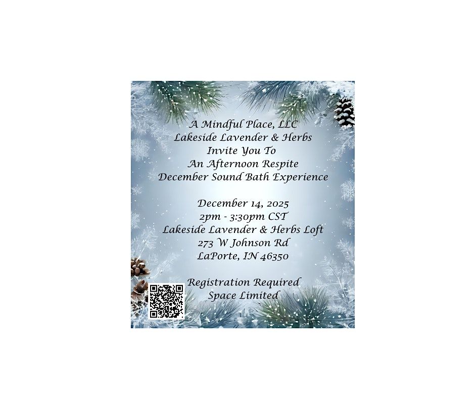 An Afternoon Respite - December Sound Bath, 14 December | Event in La Porte | AllEvents