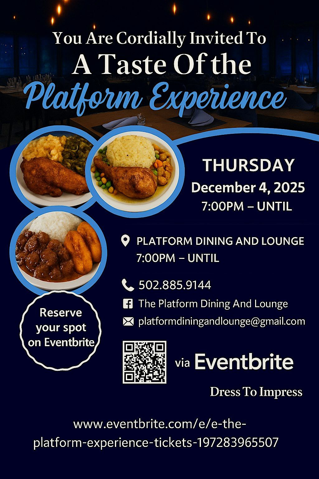 A Taste Of The Platform Experience, 4 December | Event in New Albany | AllEvents