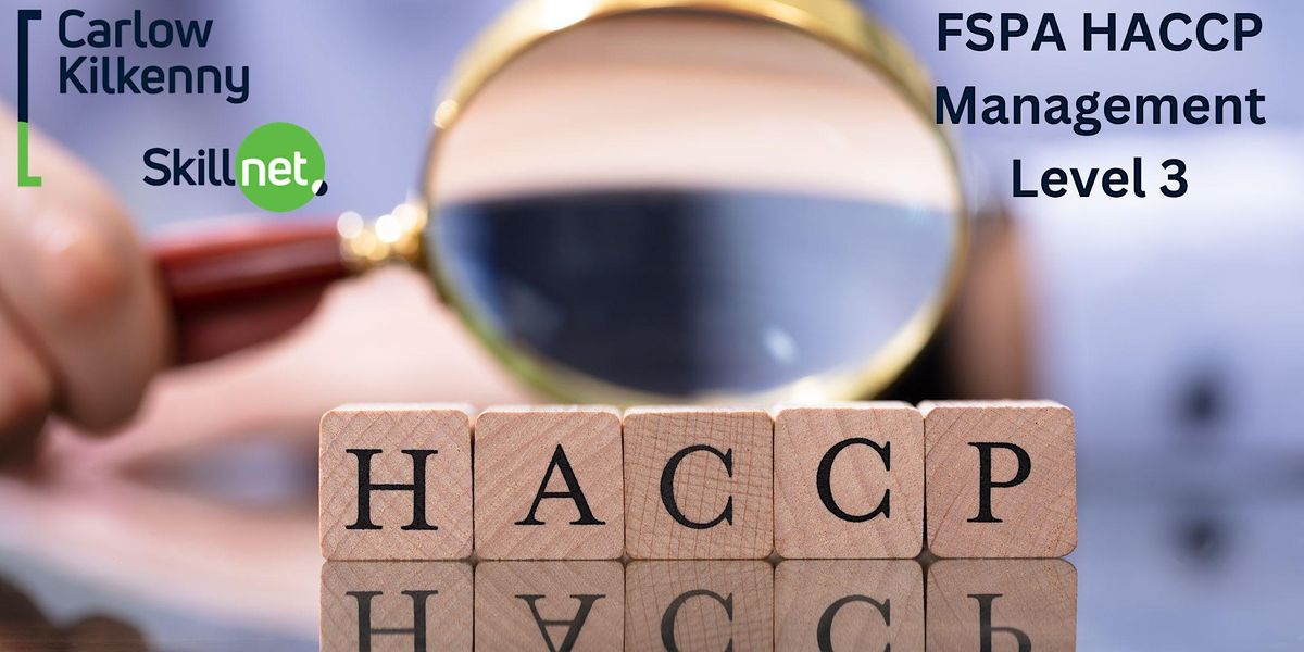 FSPA HACCP Management Level 3, Carlow Gateway Business Centre, April 18