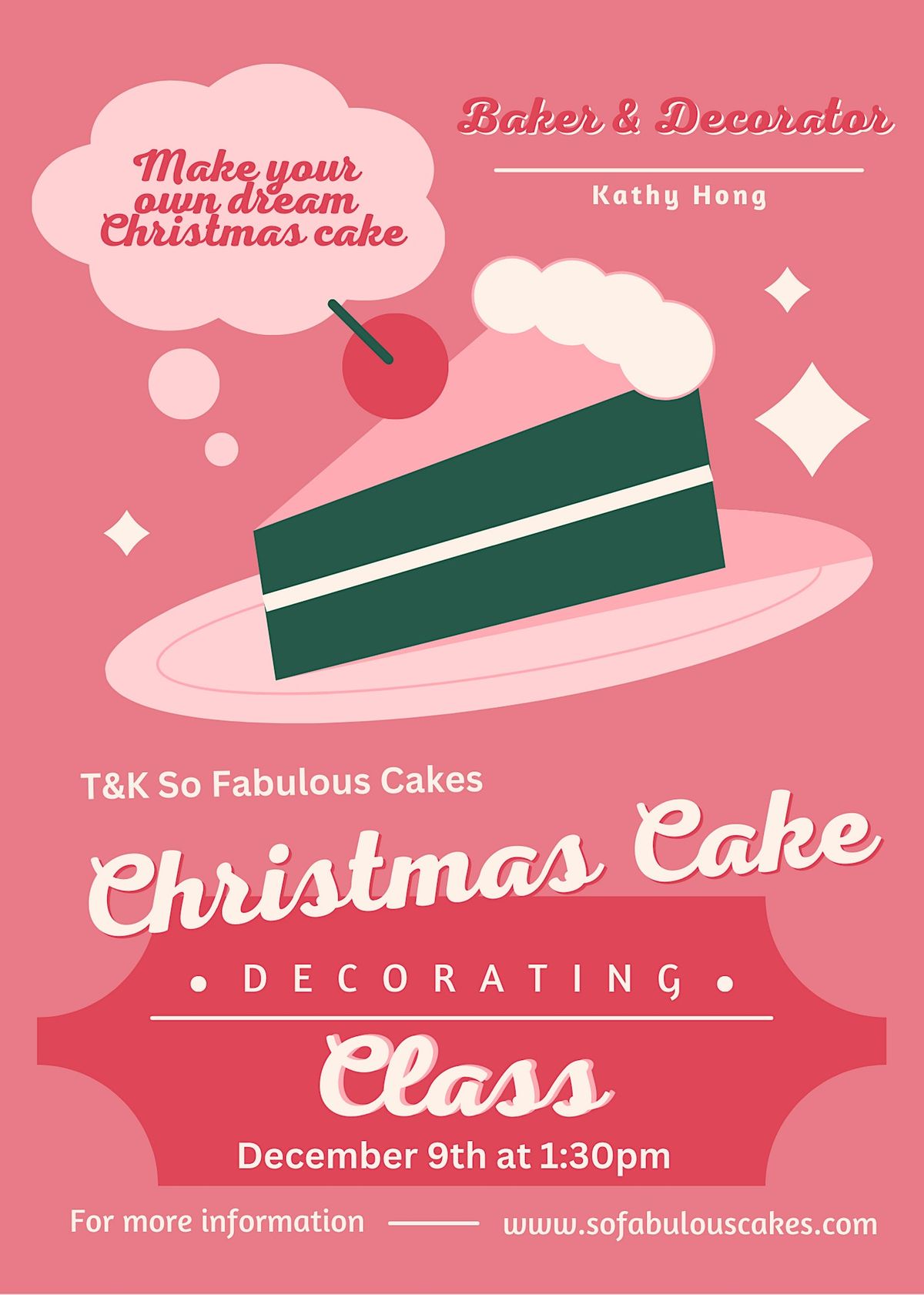 Christmas Cakes Decorating Class, So Fabulous Cakes, Carrollton, 9