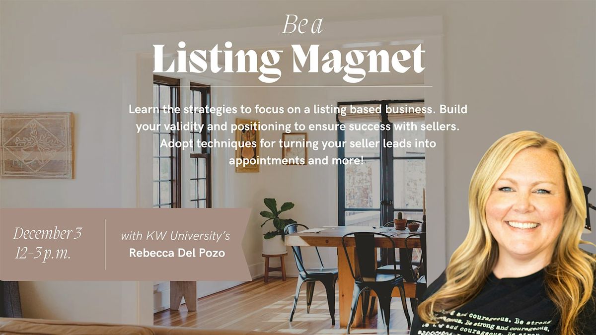 Be a Listing Magnet with Rebecca Del Pozo, 3 December | Event in Bothell | AllEvents