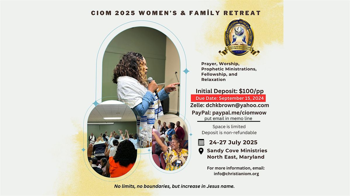 CIOM 2025 Women's & Family Retreat, 24 July | Event in North East | AllEvents