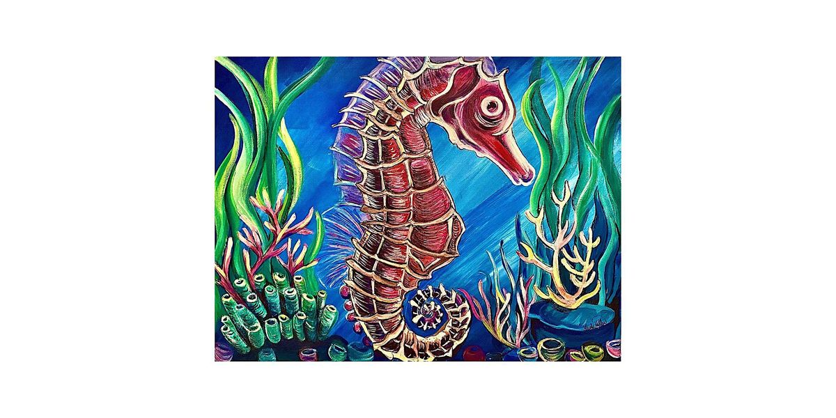 Adult Art Class Ages 12 and up Paint a Sea Horse, FireFlies Pottery & Art Studio, Jacksonville
