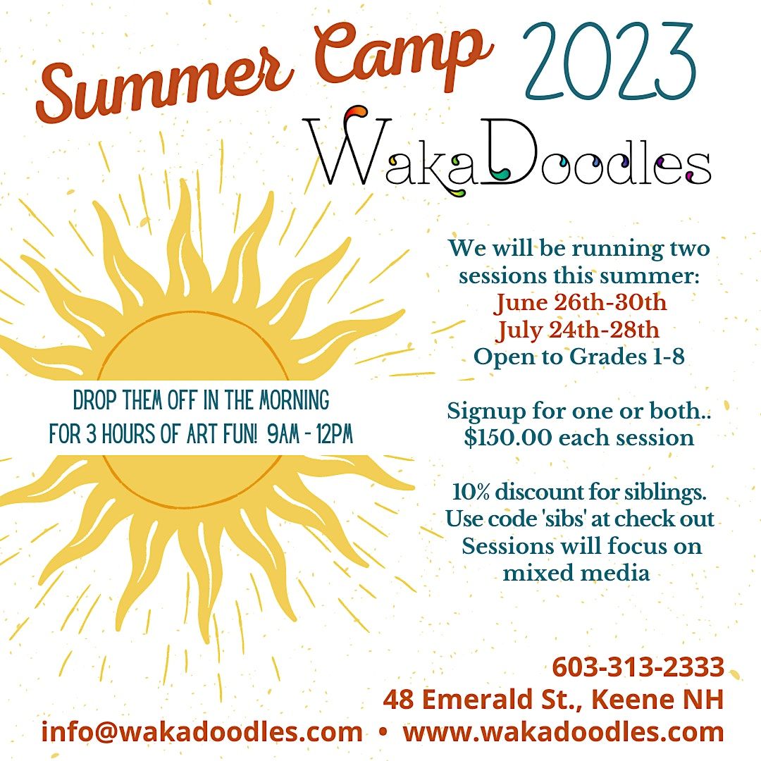 WakaDoodles Summer Vacation Camp -July, 24 July | Event in Keene | AllEvents.in