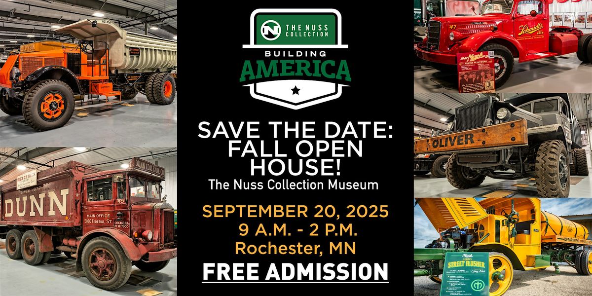 Nuss Collection Museum 2025 Open House – Dedicated to Building America, 20 September | Event in Rochester