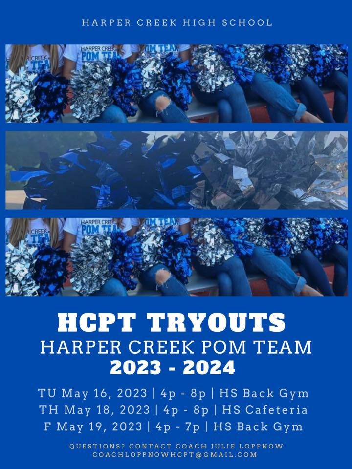HCPT Tryouts 2023 2024 Season, Harper Creek High School, Battle Creek