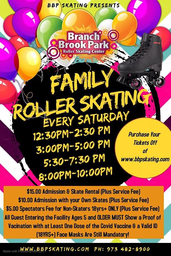 Saturday Family Roller Skating, Branch Brook Park Roller Skating Center