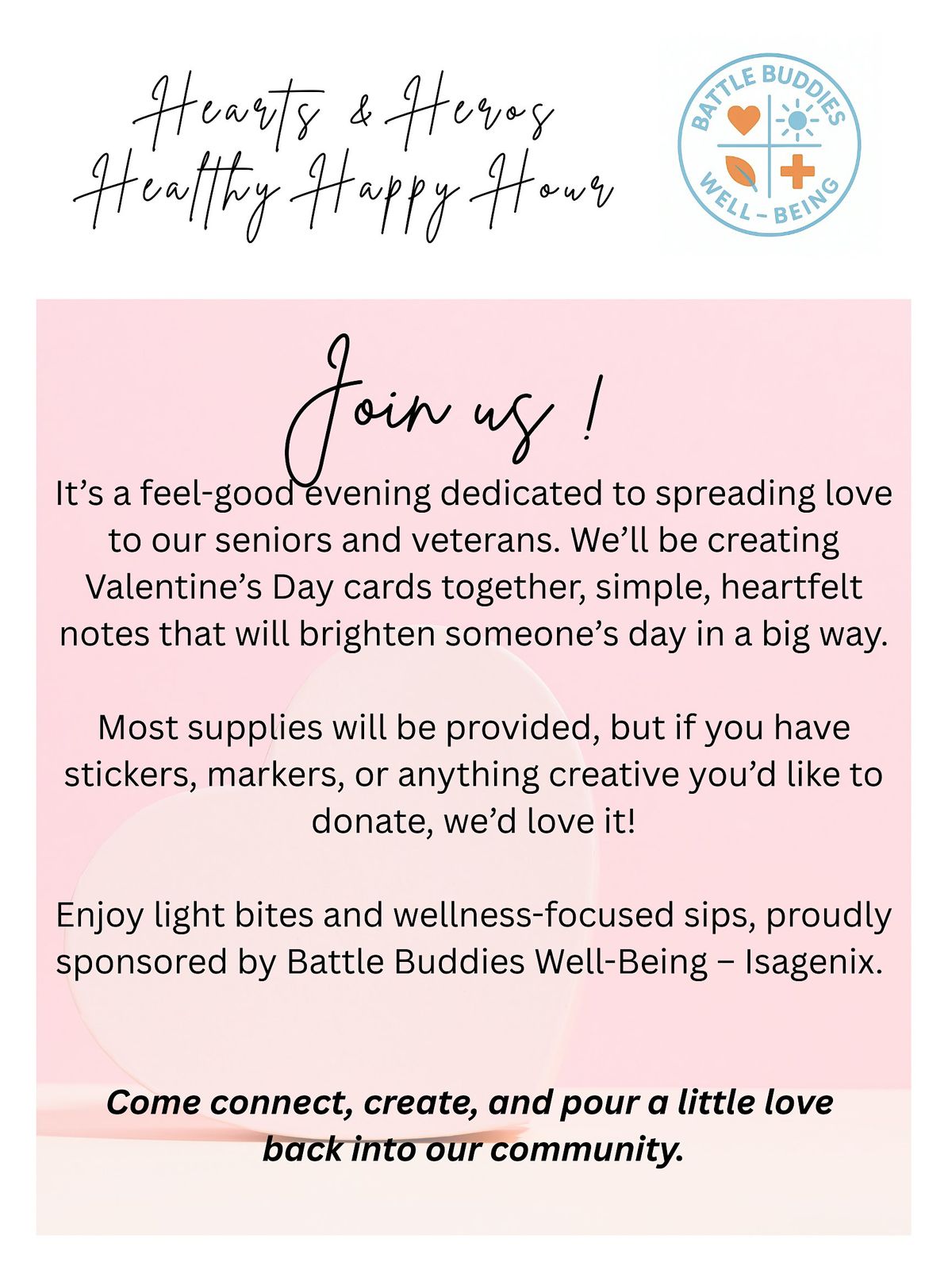 Hearts and Heros Healthy Happy Hour, 30 January | Event in Essexville | AllEvents