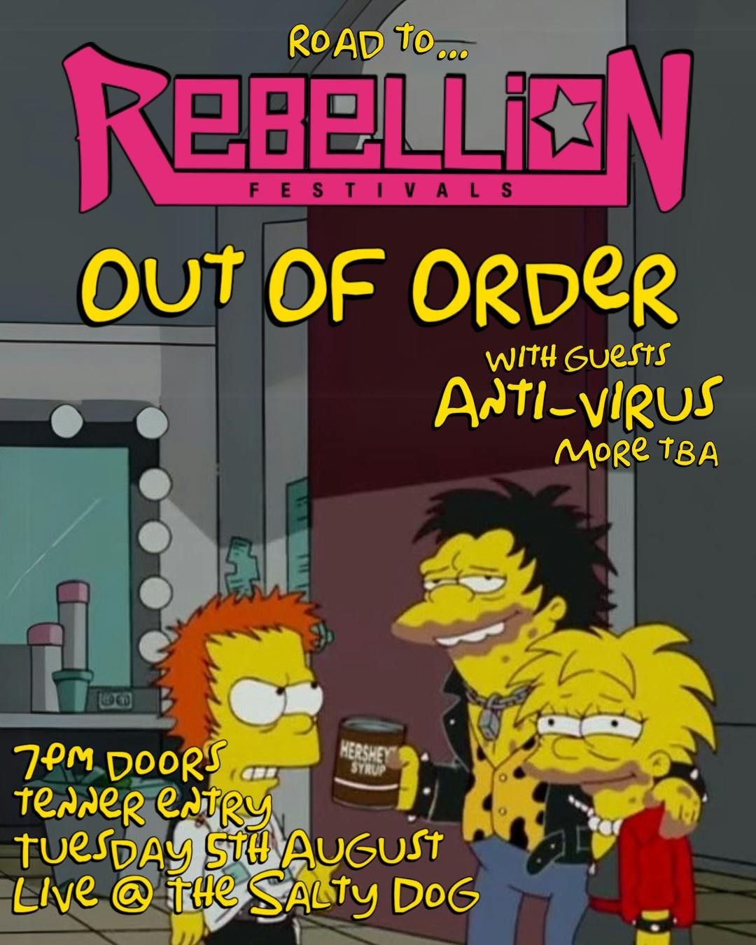 ROAD TO REBELLION - Out Of Order &amp; Anti-Virus (more TBA), 5 August | Event in Northwich | AllEvents