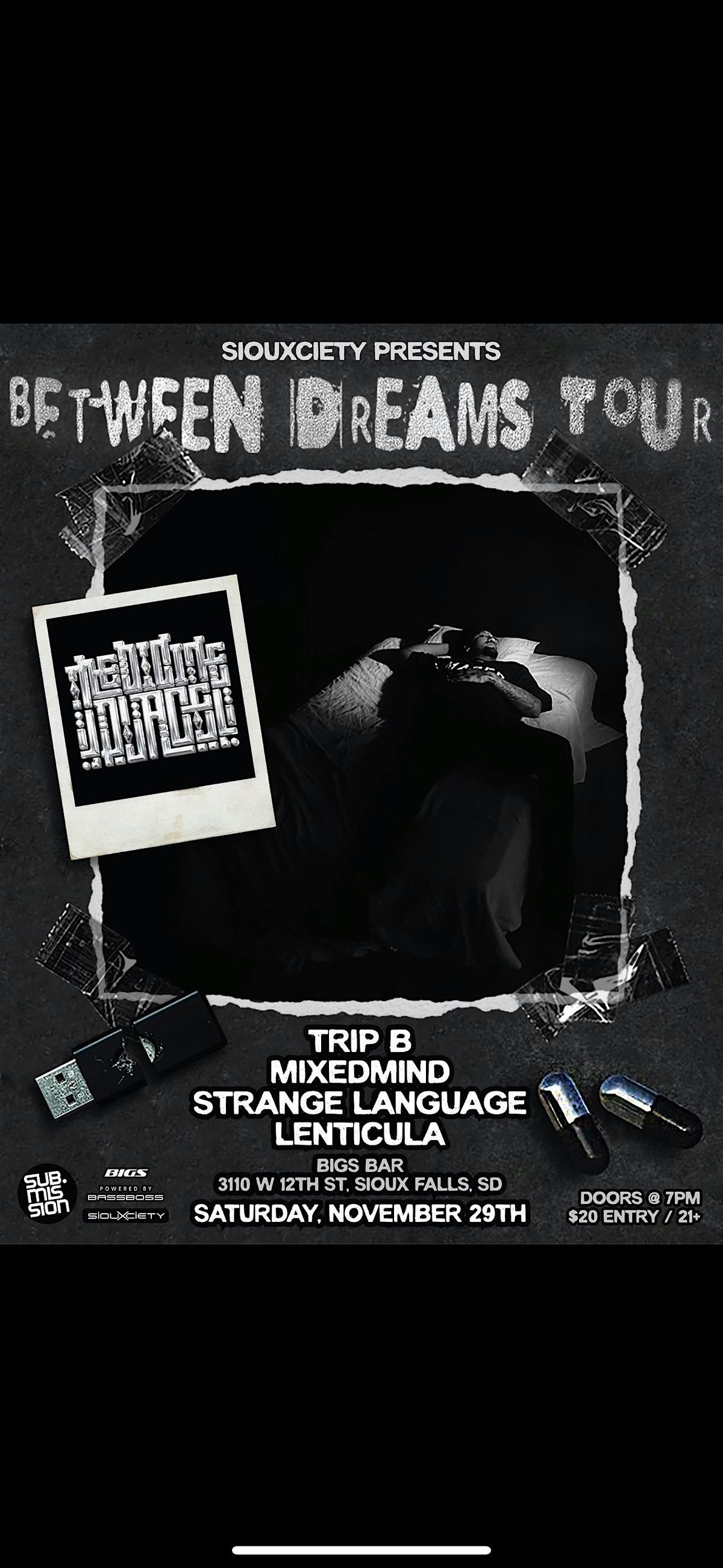 MEDICINE PLACE w/ TRiP B, MixedMind, Strange Language at Bigs Bar Live, 29 November | Event in Sioux Falls