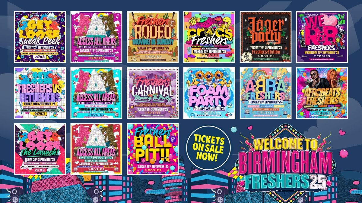 ROSIES BIRMINGHAM | FRESHERS FORTNIGHT 2025 - [TICKET DROP 1] , 12 September | Event in Birmingham | AllEvents