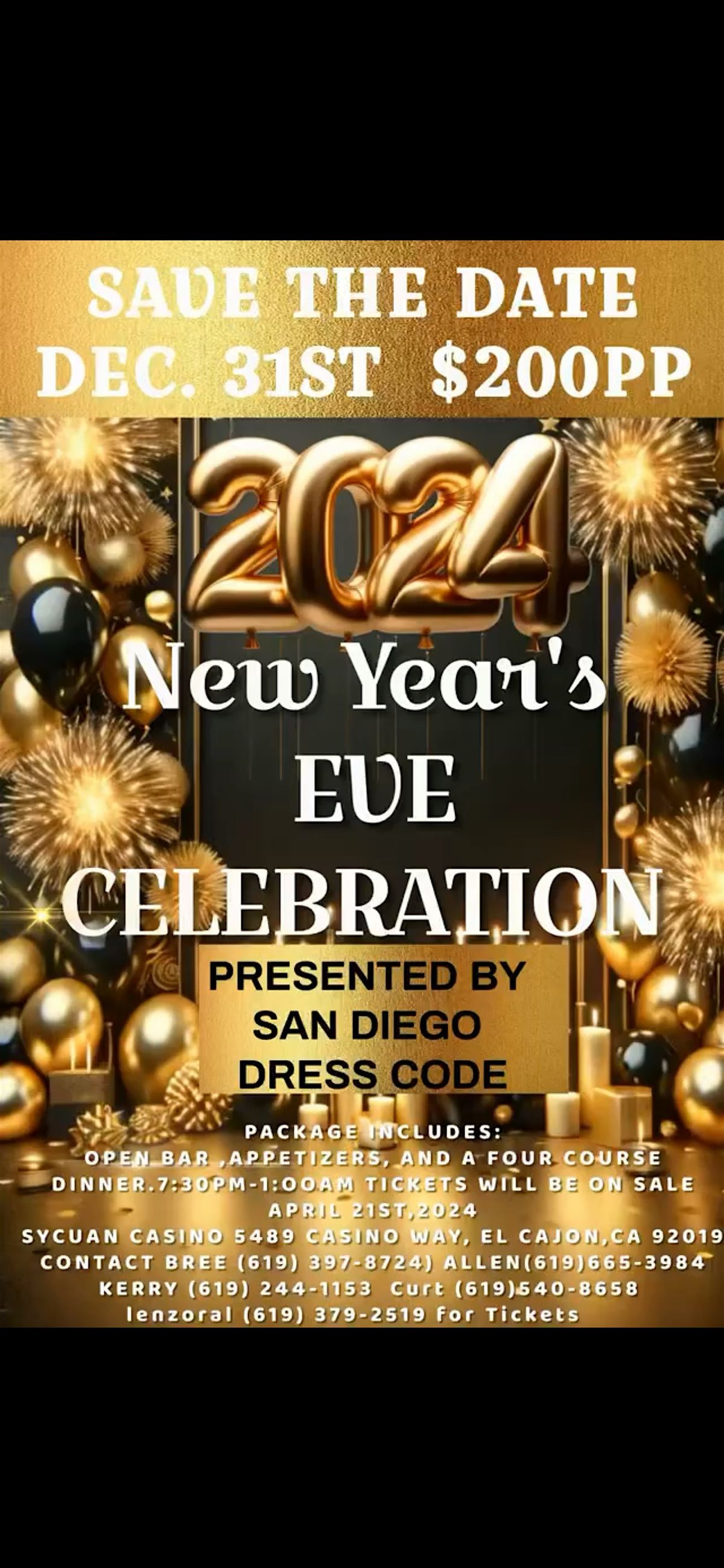 New Years Eve Party By San Diego Dress Code, Sycuan Casino Resort, El
