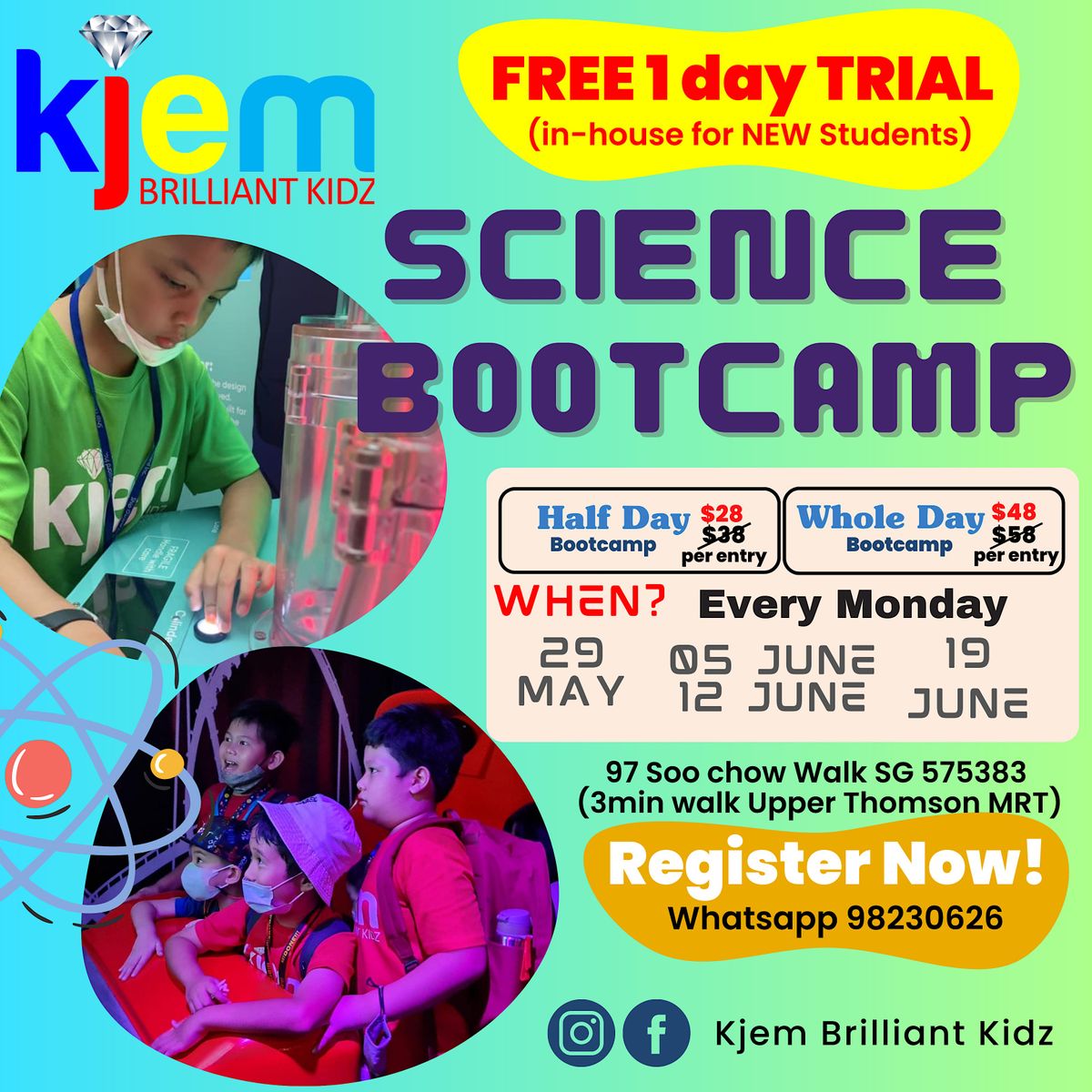Science Boot Camp June Holiday Programme, Kjem Brilliant Kidz Student