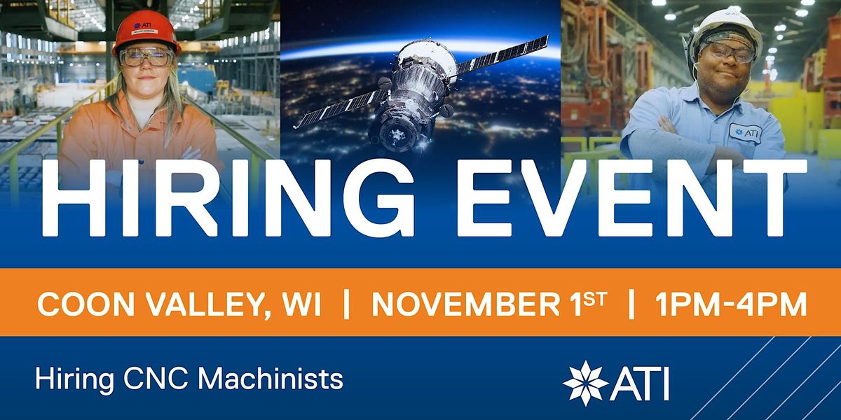 ATI Metals Hiring Event Coon Valley, ATI Coon Valley, November 1 2023 AllEvents.in