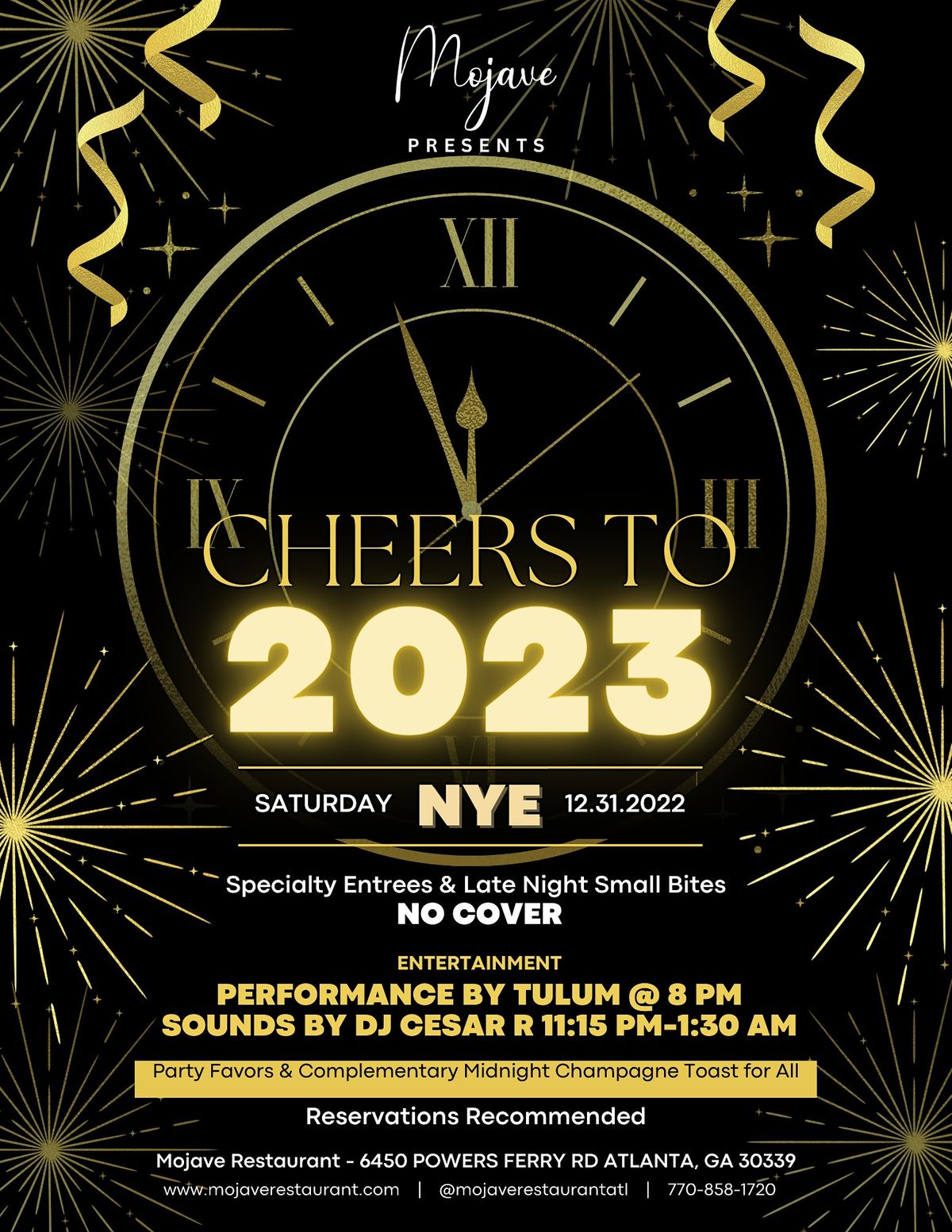 Mojaves NYE 2023 Celebration in Atlanta, 6450 Powers Ferry Rd NW, Sandy