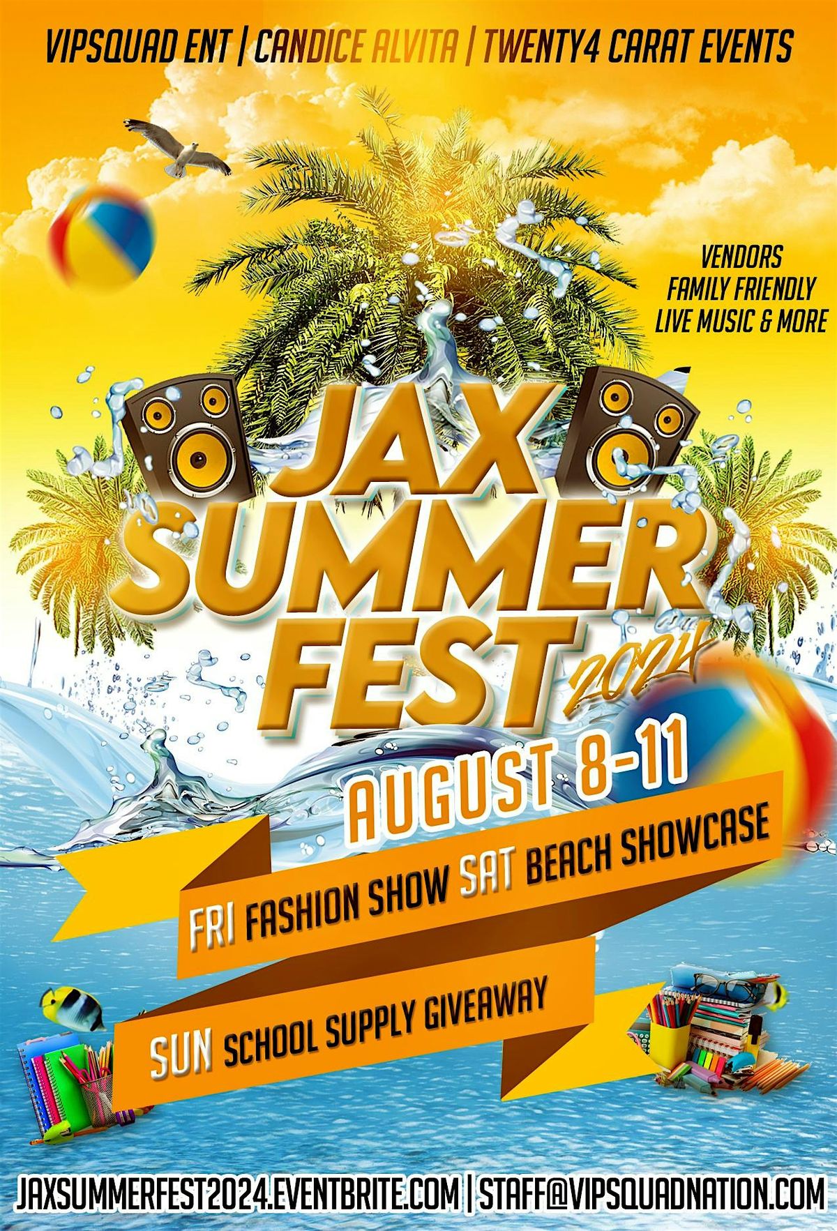 Jax Summer Fest 2024 Jacksonville Various Jax Locations 8 August to