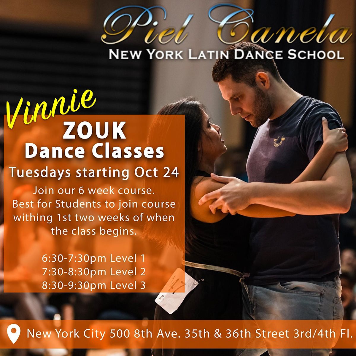 Brazilian Zouk Dance Class, Level 3 Intermediate, Pearl Studio NYC, New