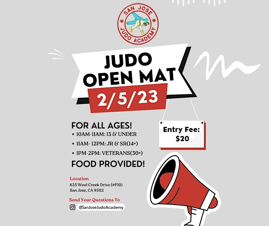 Judo Open Mat, SAN JOSE JUDO ACADEMY, February 5 2023 AllEvents.in