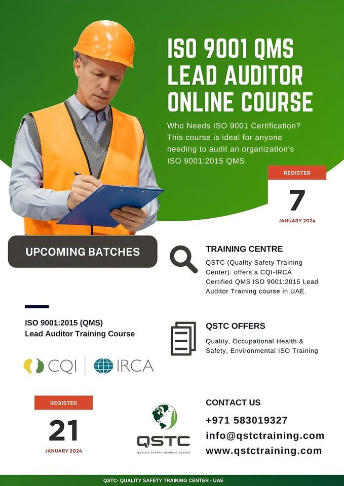 QSTC (Quality Safety Training Center). offers a CQI-IRCA Certified QMS ...