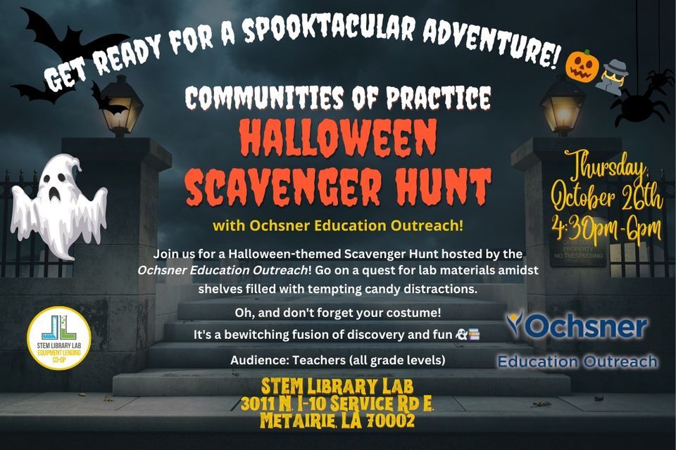 Halloween Scavenger Hunt, STEM Library Lab, Metairie, October 26 2023
