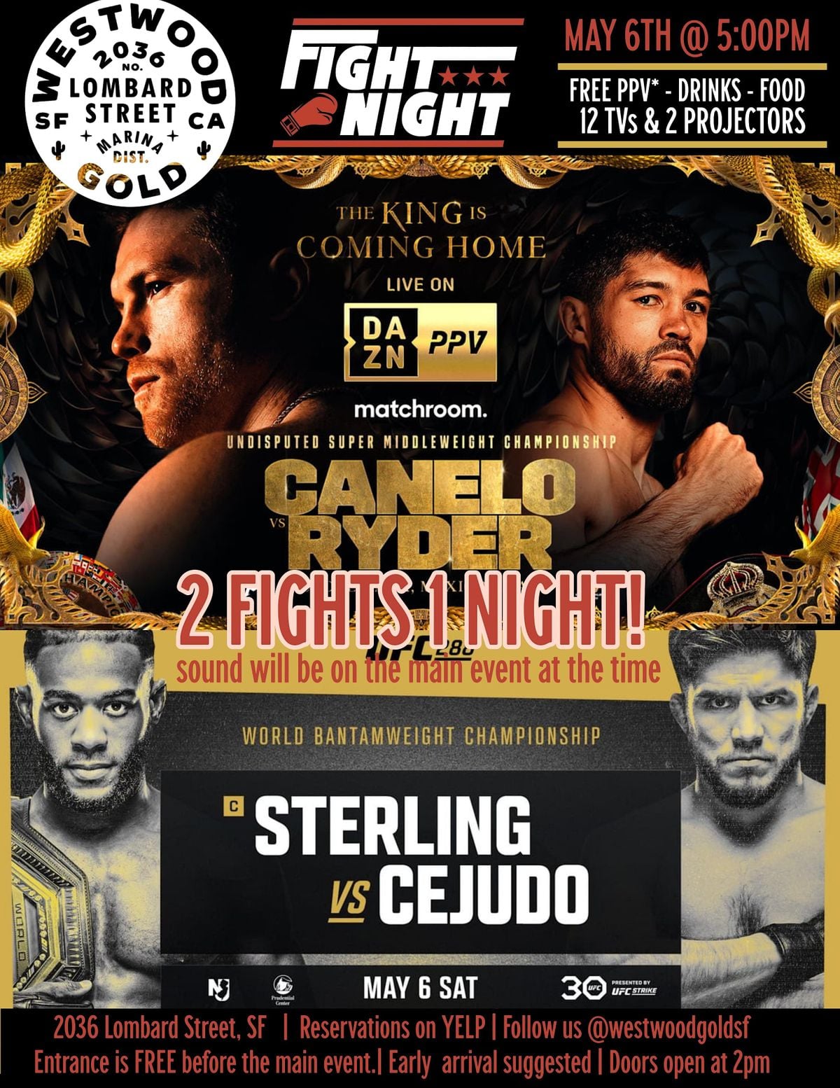 Fight Night FREE PPV! UFC and Boxing this Saturday, Westwood, San ...