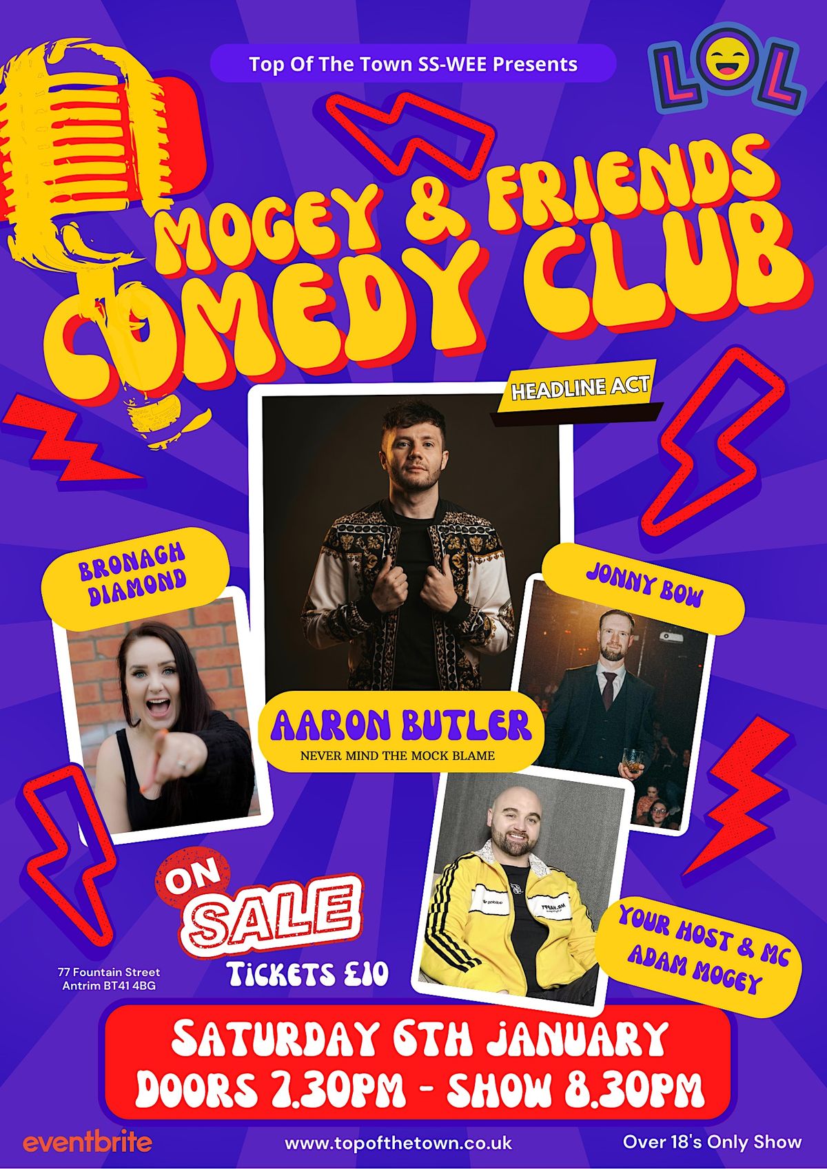 MOGEY & FRIENDS COMEDY CLUB, Top Of The Town, Antrim, 6 January 2024 ...