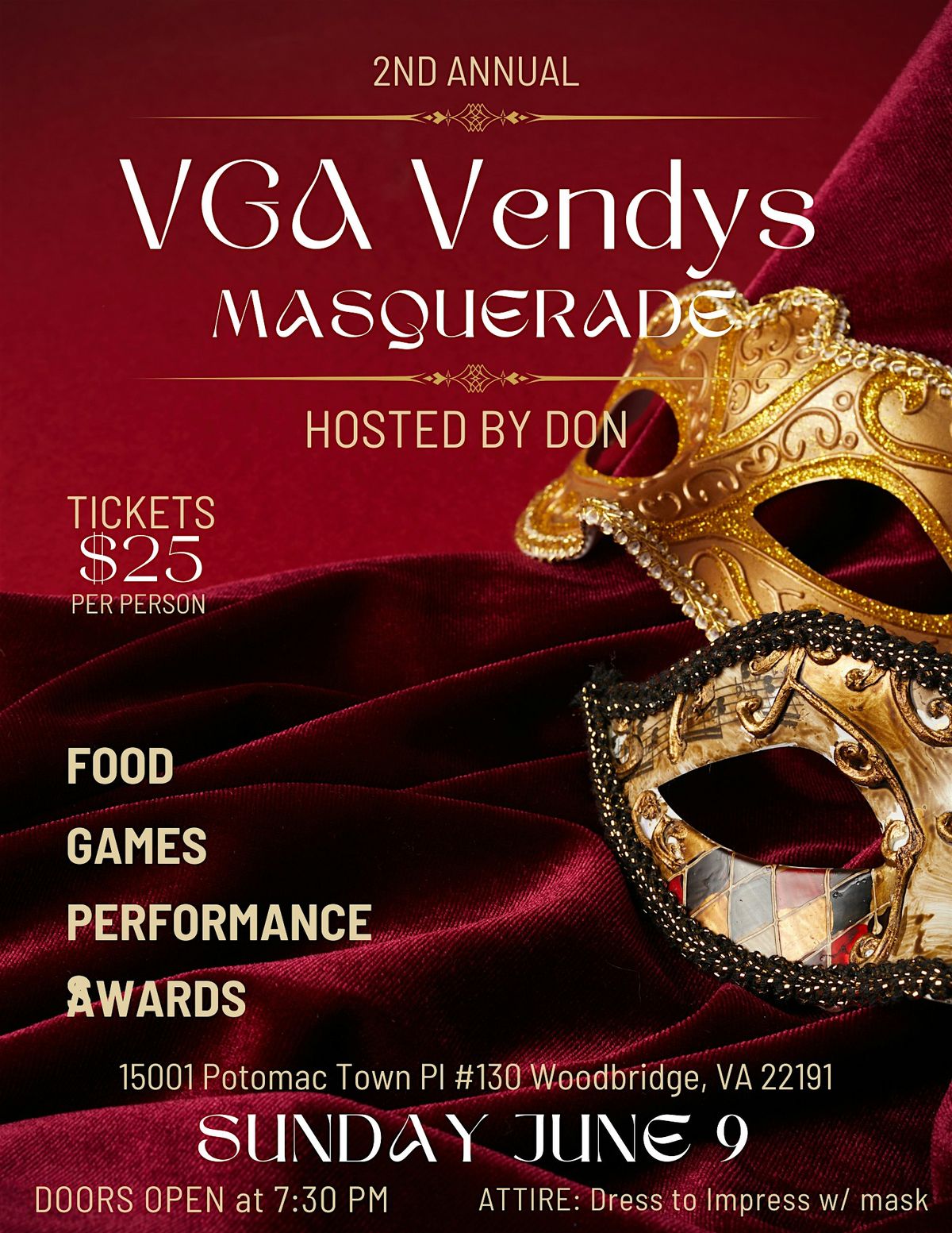 The 2nd Annual VGA Vendy Awards, 15001 Potomac Town Pl, Woodbridge, 9