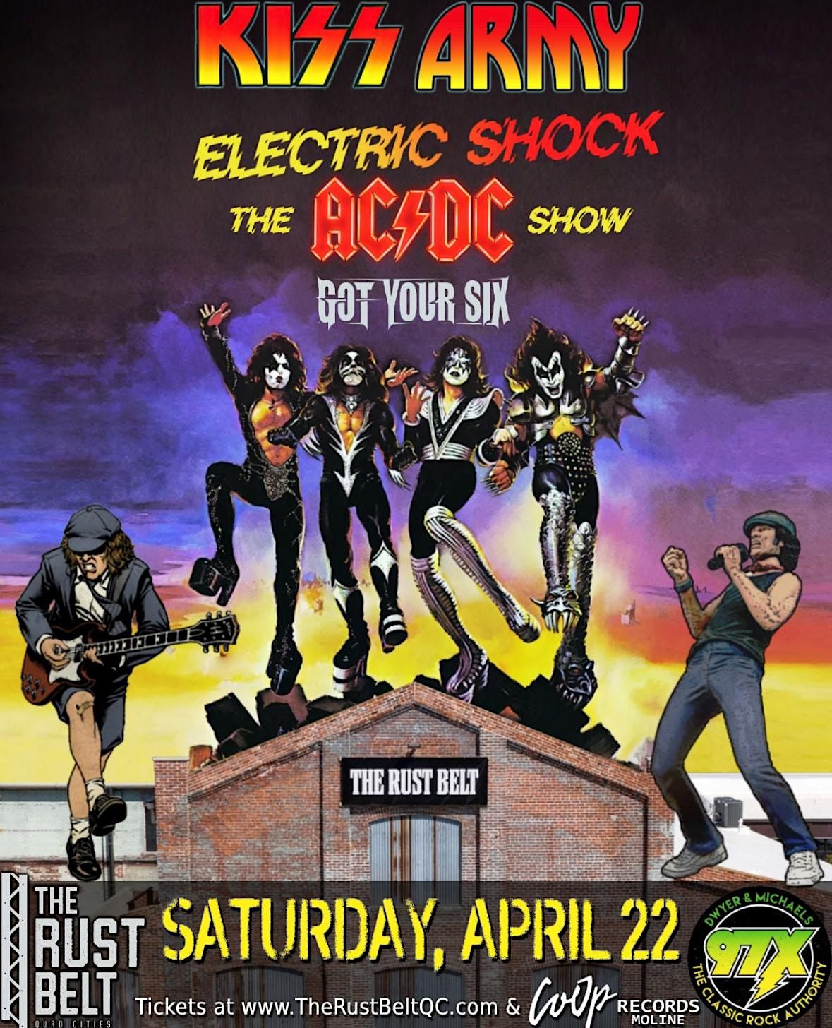 KISS & AC/DC Tribute Show, The Rust Belt, East Moline, 22 April 2025