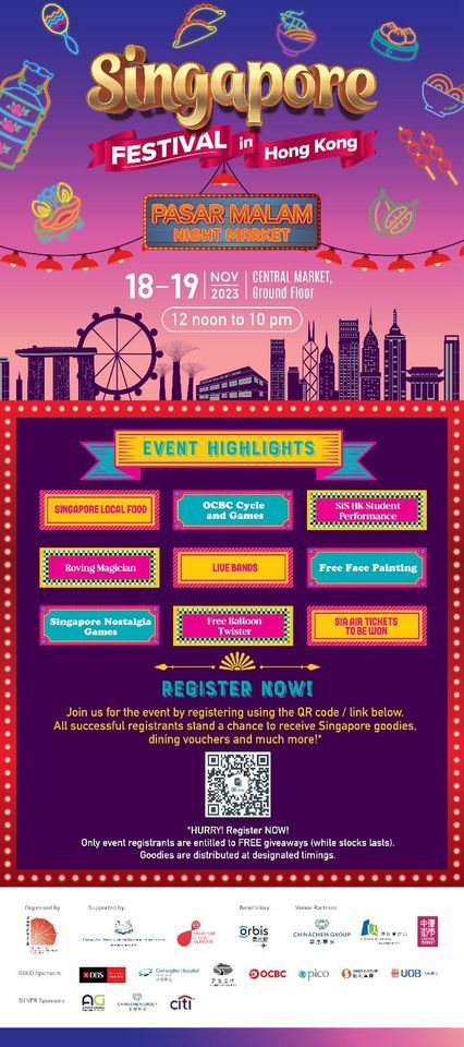 Singapore Festival, Central Market, Hong Kong, November 18 to November