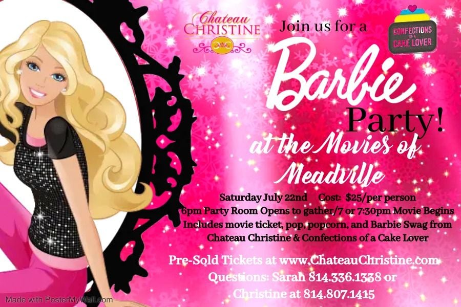 Barbie Party At The Movies Of Meadville Movies At Meadville 22 July Barbie party at the movies of meadville movies at meadville 22 july