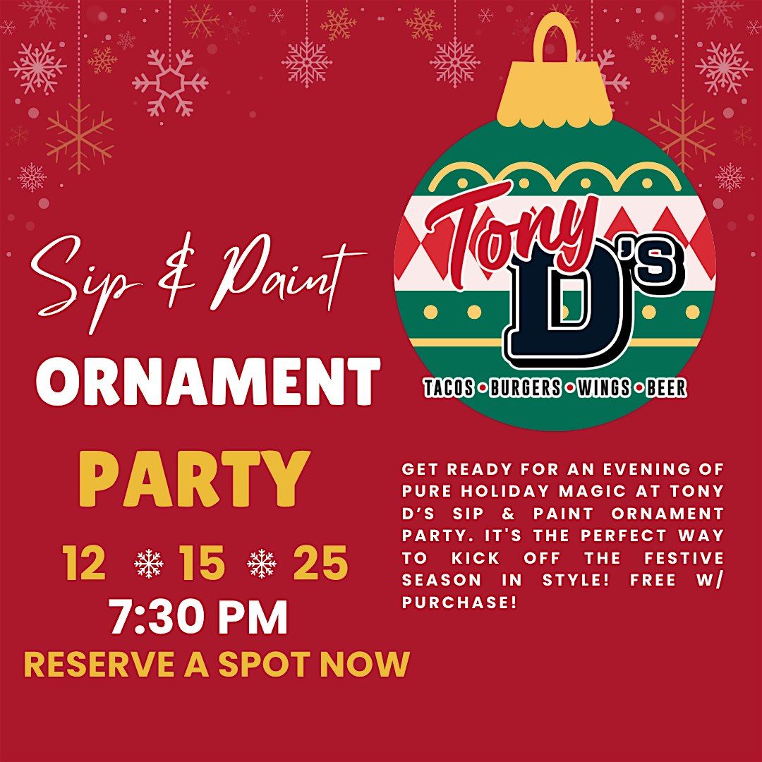 Tony D's  Sip & Paint Ornament, 15 December | Event in Elmwood Park | AllEvents