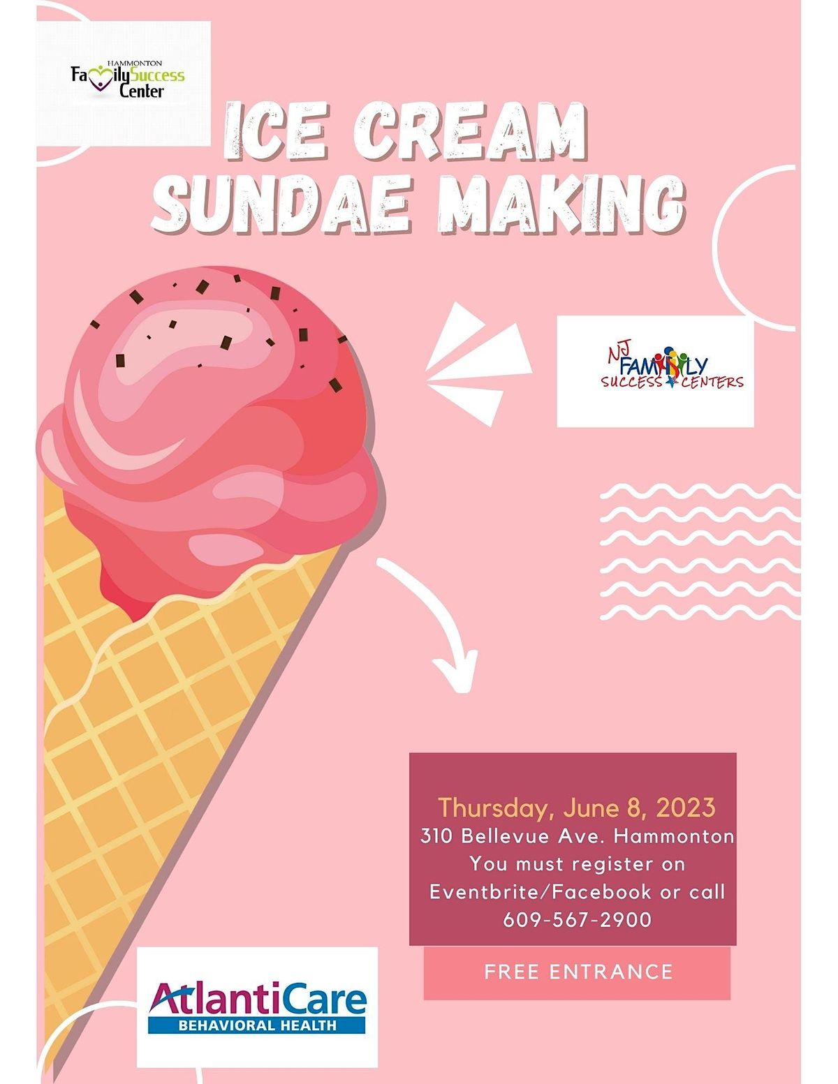Ice Cream Sundae Making at HFSC, Hammonton Family Success Center, 8